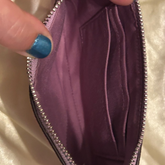 Coach Metallic Purple Zip Wristlet - Picture 6 of 9
